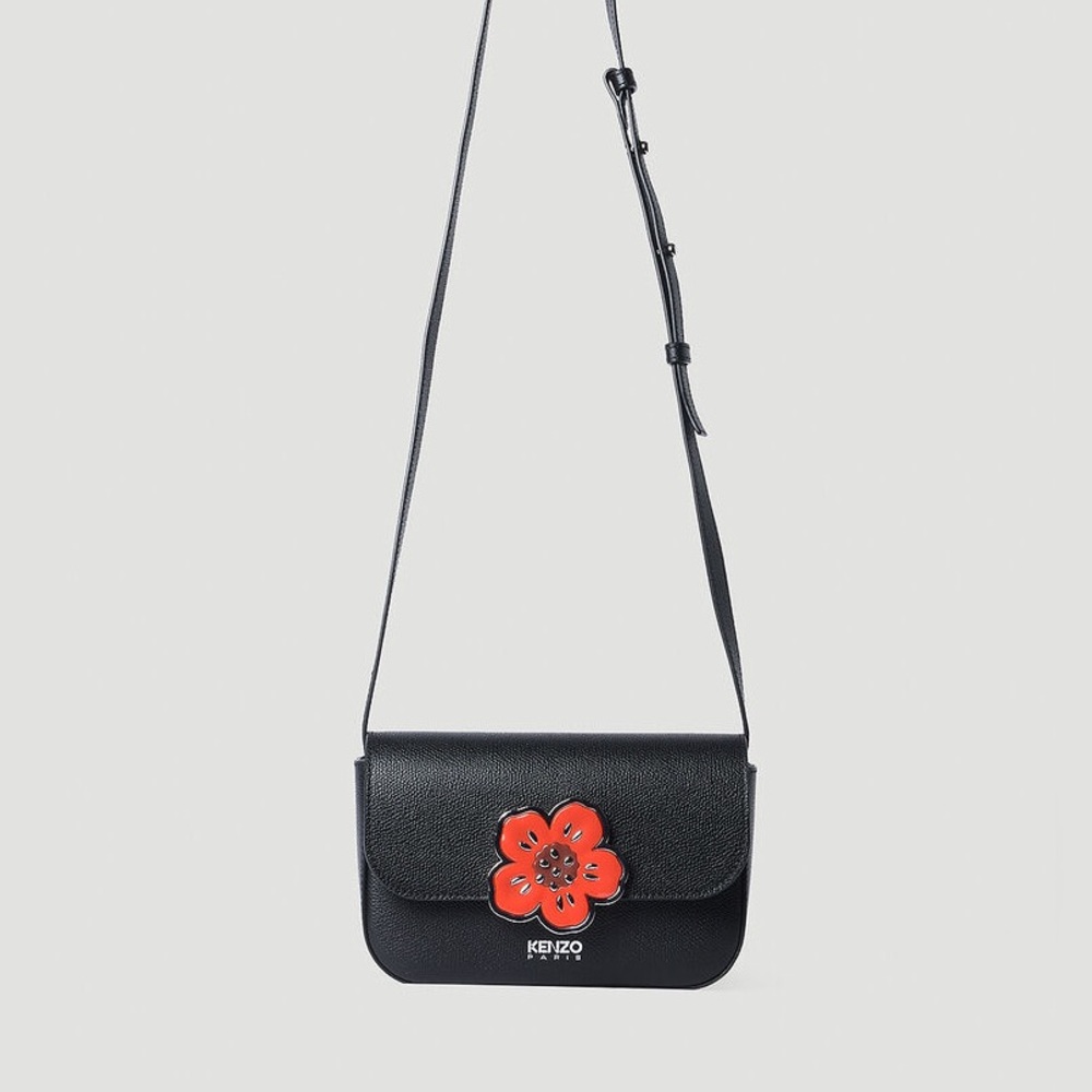 Kenzo black leather with boke flower bag